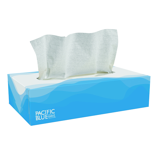 GP Pacific Blue™ White Facial Tissue Flat Box 2ply, 30/100