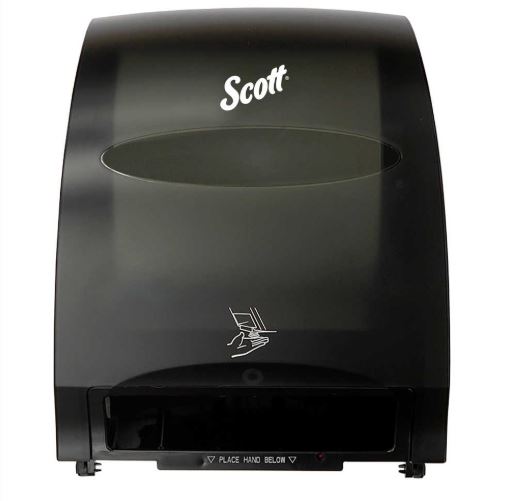 SCOTT ESSENTIAL ELECTRONIC TOWEL DISPENSER, SMOKE, PURPLE CORE