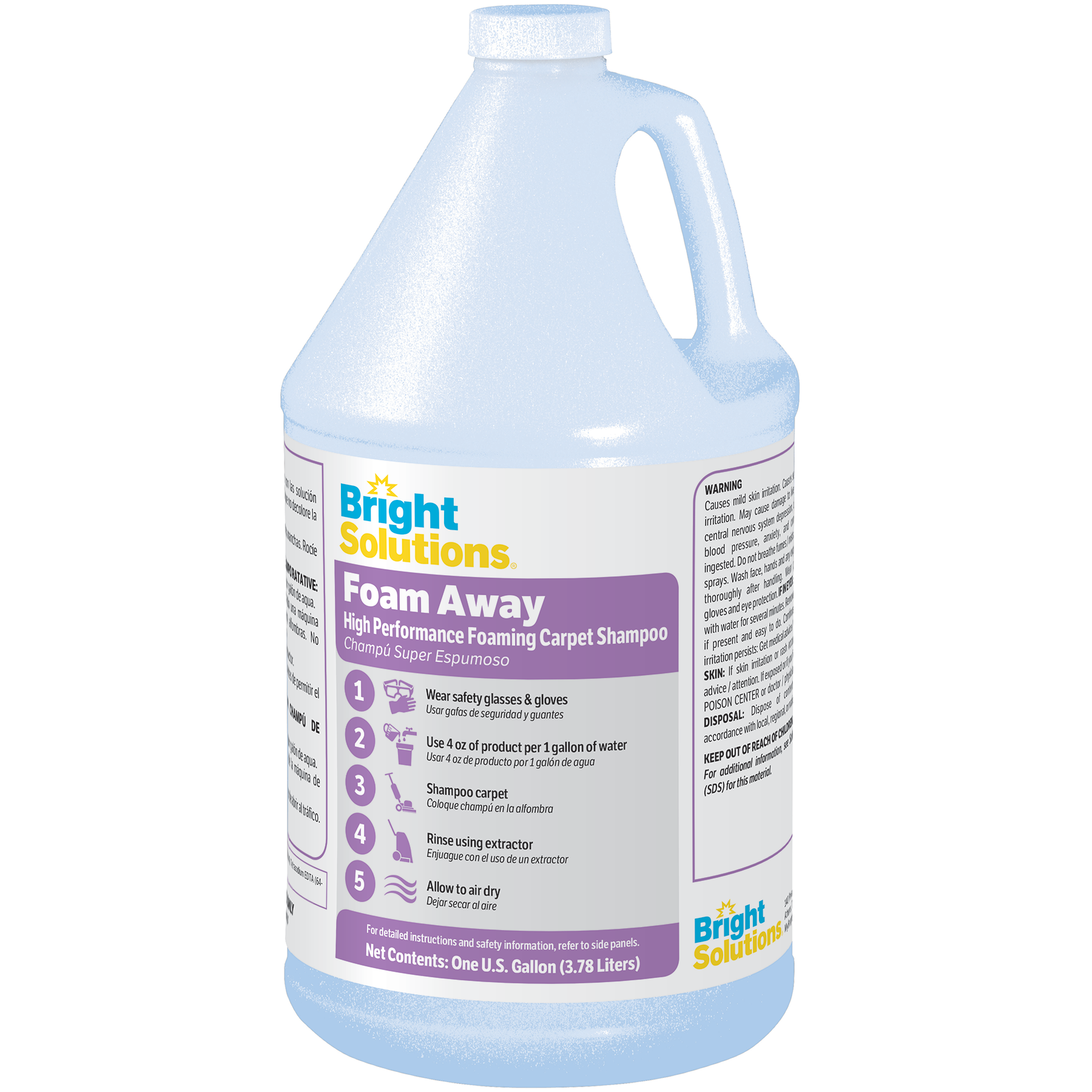 Bright Solutions® Foam Away — High Performance Foaming Carpet Shampoo - 4/1Gal