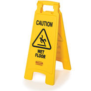 Floor Sign with "Caution Wet Floor" Imprint, 2-Sided