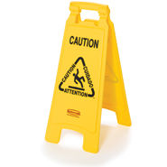 Floor Sign with Multi-Lingual "Caution" Imprint, 2-Sided