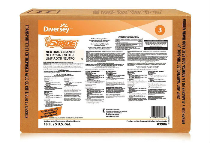 Diversey Stride[R] Neutral Cleaner - 5 Gal., Citrus. ea