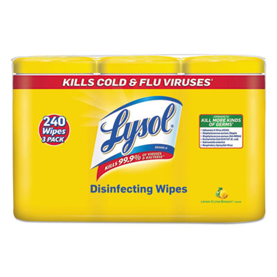 2/cs 3/80ct Lysol Disinf;Wipes Lemon/Lime