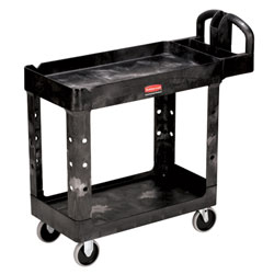 Rubbermaid[R] 2 Shelf Cart w/5" Casters - 39 1/4" L, Black. ea