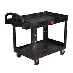 Rubbermaid[R] 2 Shelf Cart w/5" Casters - 45 1/4" L, Black. ea