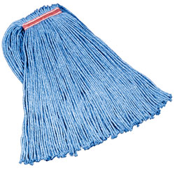 Rubbermaid[R] Premium Cut-End Blend Mop - 16 oz., 1", Blue. 12/cs