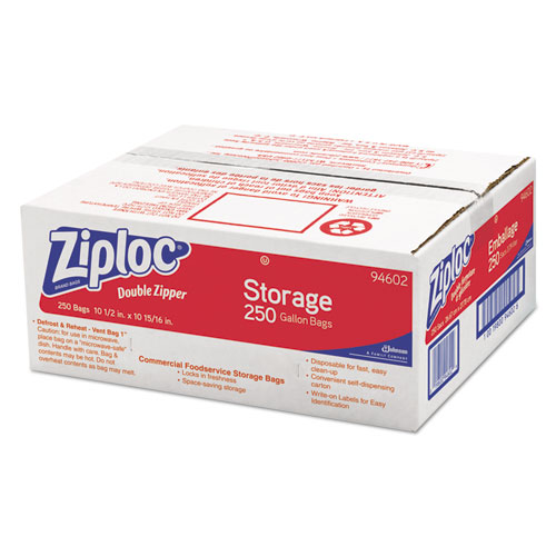 S/o 250/1.75mil Ziploc 1;Gallon Storage Bag