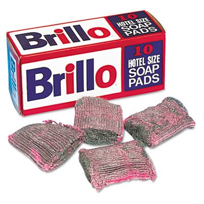 Brillo Hotel Soap Pad Pad Size 3 1/2"" X 4"". 12 individual packages/box of 4