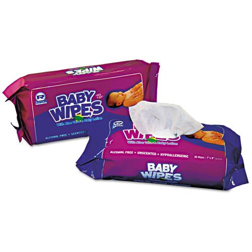 12/80 Royal Unscented;baby Wipes 14-5/16x5-5/8